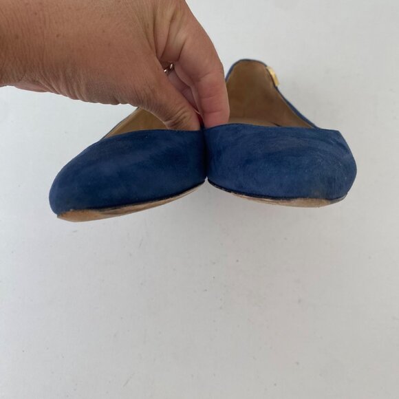 Tory Burch Elizabeth Flats Shoes Suede Blue - Picture 9 of 11